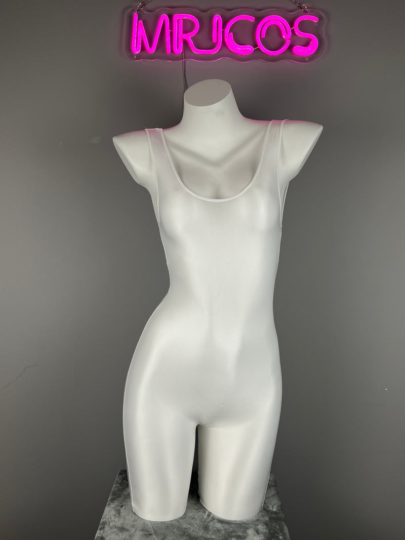 Sleeveless Sheer Spandex Bodysuit Glossy Silky Spandex Yoga Suit Lingerie-12