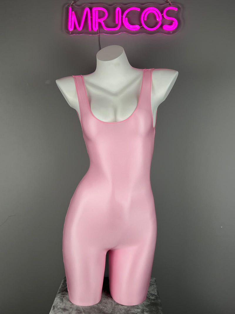 Sleeveless Sheer Spandex Bodysuit Glossy Silky Spandex Yoga Suit Lingerie-7
