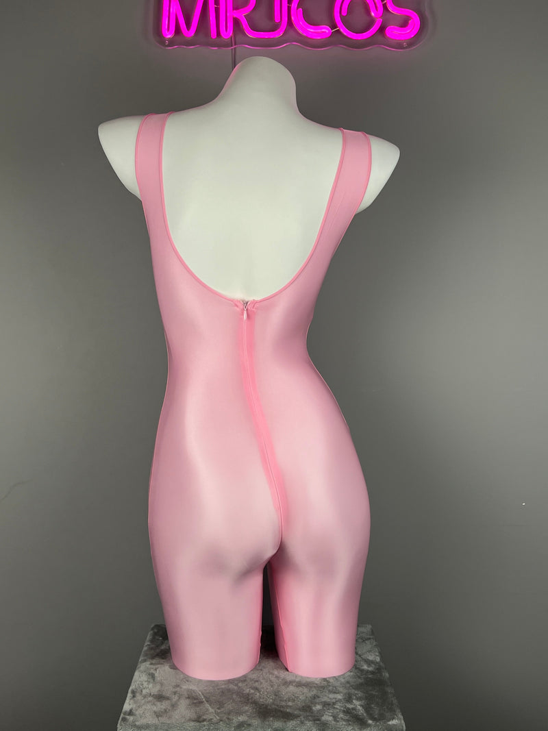 Sleeveless Sheer Spandex Bodysuit Glossy Silky Spandex Yoga Suit Lingerie-9