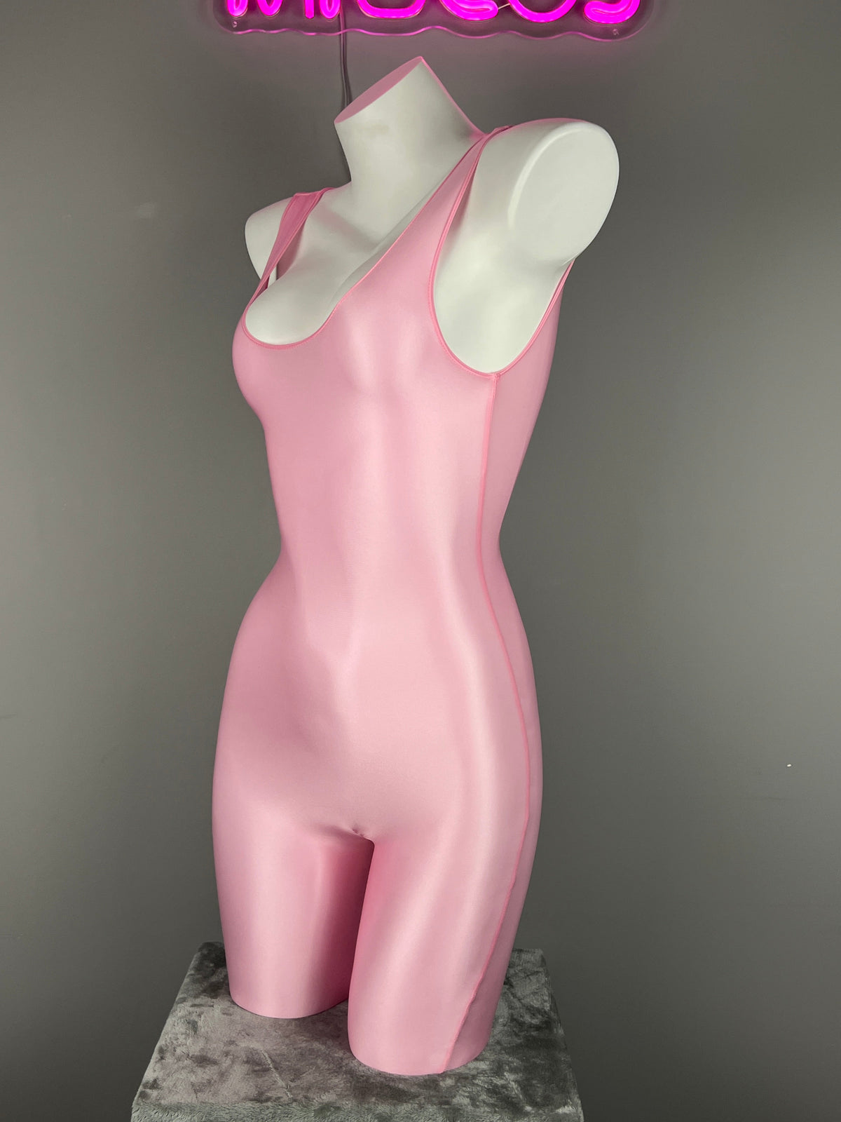 Sleeveless Sheer Spandex Bodysuit Glossy Silky Spandex Yoga Suit Lingerie-8