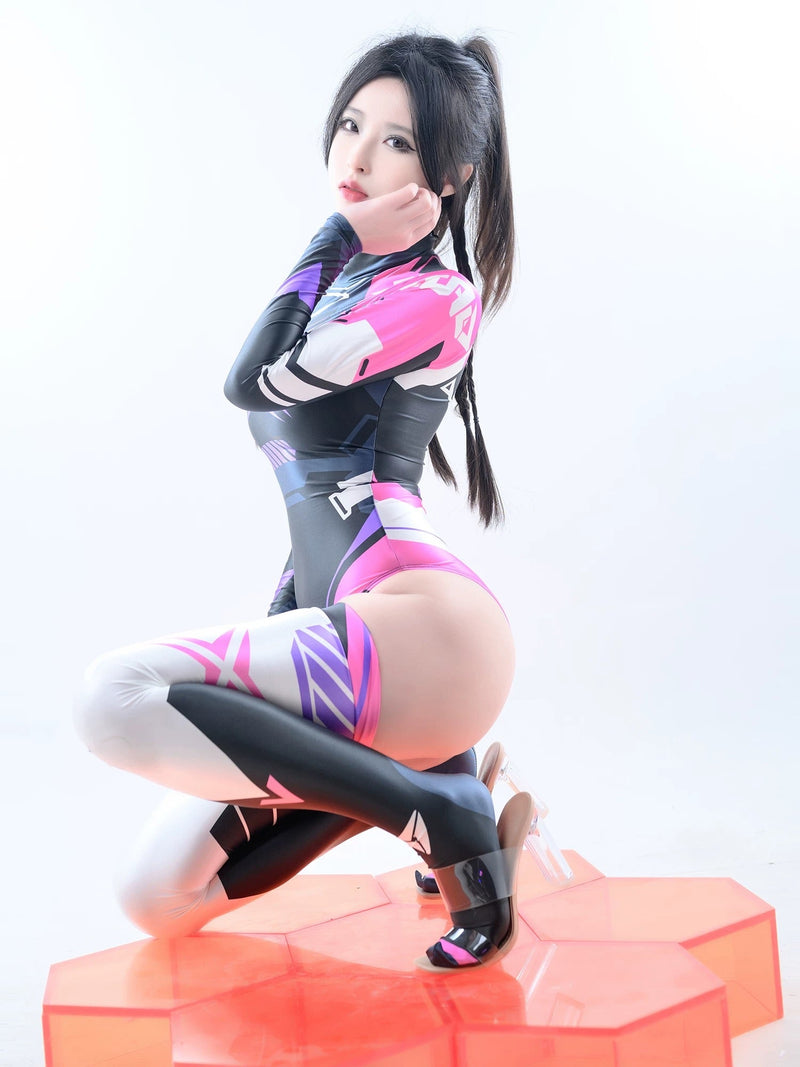 Anime Sci-fi Spandex Swimwear Racing Suit Wet Suit Race Queen Costume-4