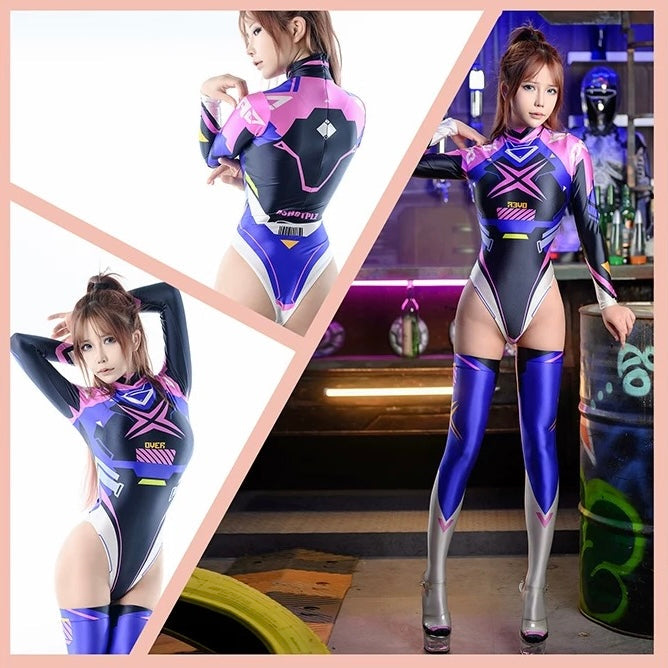 Anime Sci-fi Spandex Swimwear Racing Suit Wet Suit Race Queen Costume-15