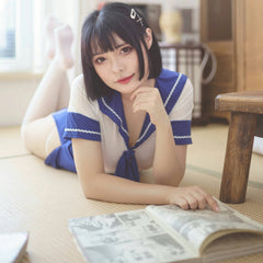 Anime Japanese JK Sailor Style Sexy Spandex Cosplay Costume Lingerie-4