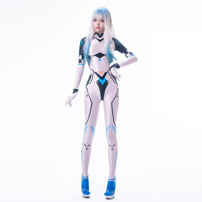 Cyberpunk Open Crotch Sci-Fi Spandex Racing Suit & Race Queen Cosplay Bodysuit-19
