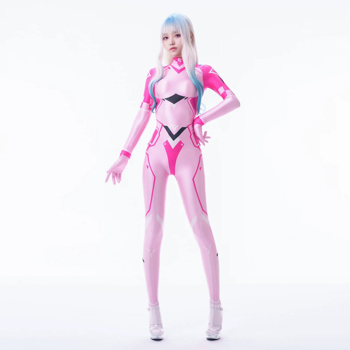 Cyberpunk Open Crotch Sci-Fi Spandex Racing Suit & Race Queen Cosplay Bodysuit-14
