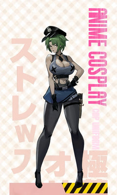 Anime Sci-fi Style Spandex Sexy Cop Cosplay Race Queen Costume Lingerie-3