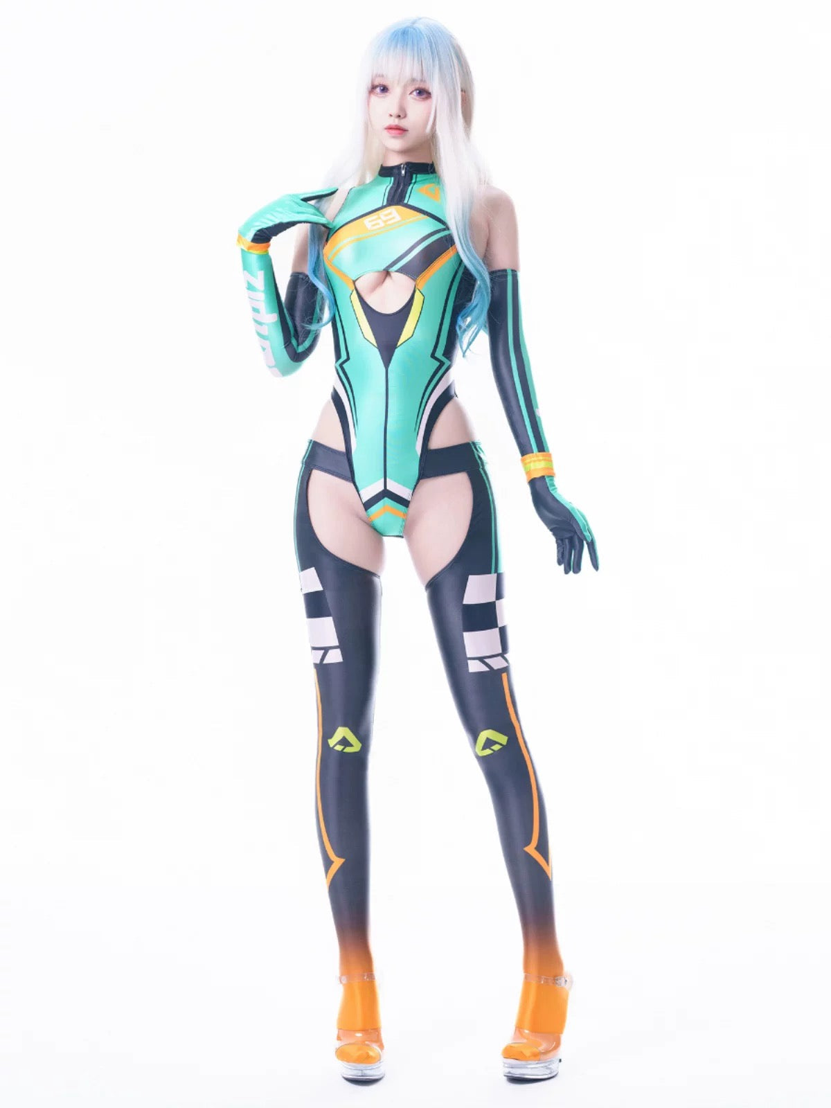 Anime Sci-fi Spandex Swimwear Racing Suit Wet Suit Race Queen Costume-3