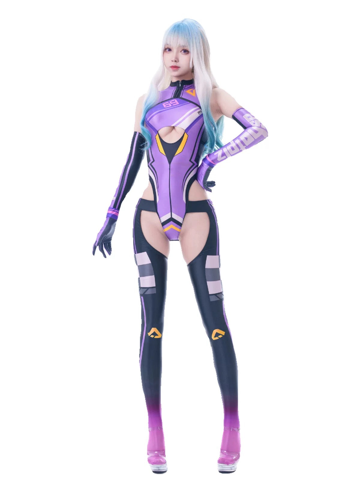 Anime Sci-fi Spandex Swimwear Racing Suit Wet Suit Race Queen Costume-6