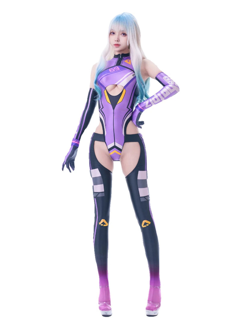 Anime Sci-fi Spandex Swimwear Racing Suit Wet Suit Race Queen Costume-6