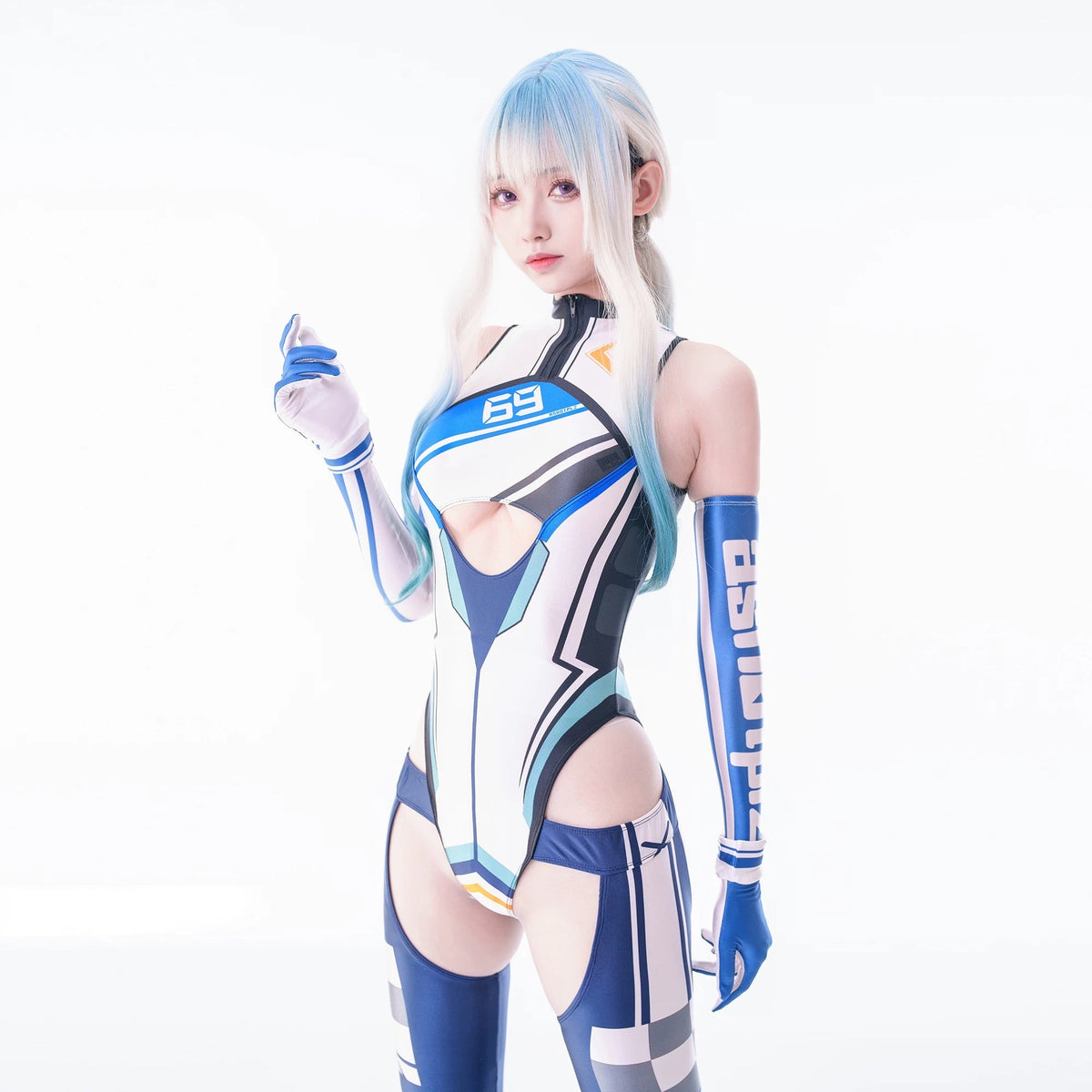 Anime Sci-fi Spandex Swimwear Racing Suit Wet Suit Race Queen Costume-7