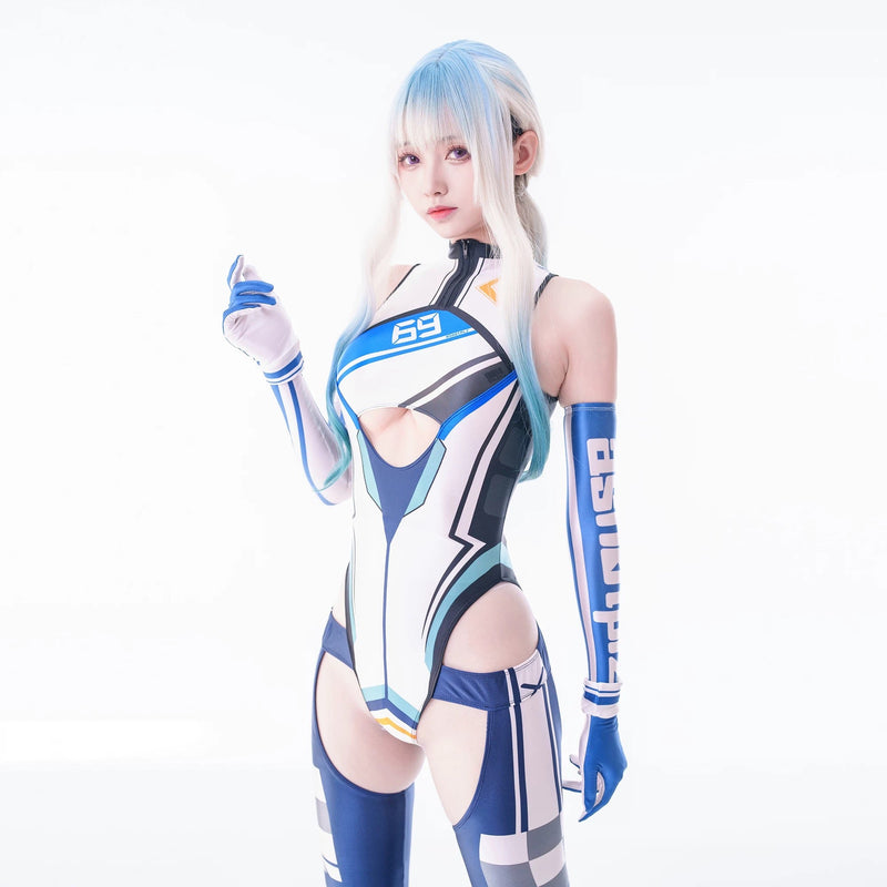 Anime Sci-fi Spandex Swimwear Racing Suit Wet Suit Race Queen Costume-7