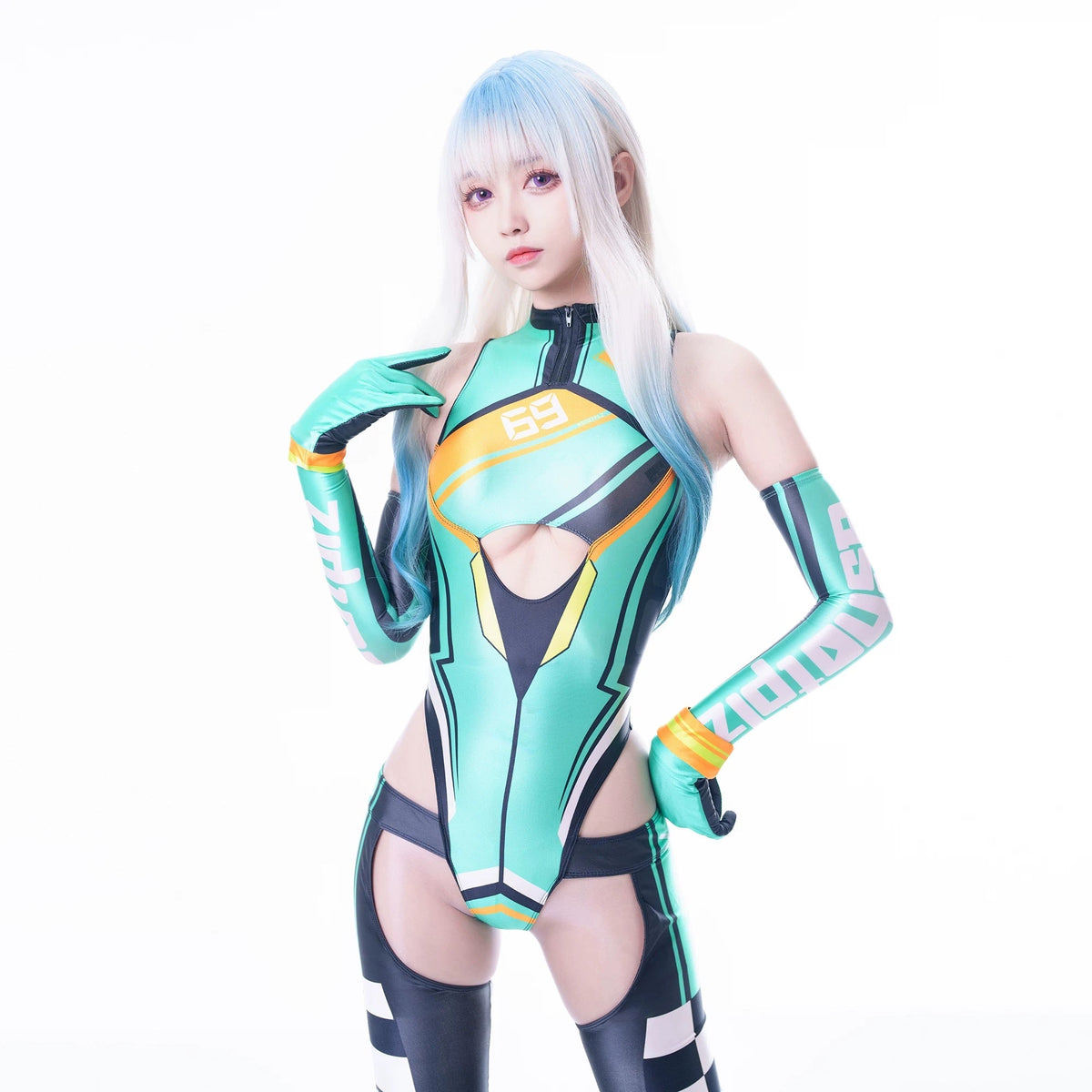 Anime Sci-fi Spandex Swimwear Racing Suit Wet Suit Race Queen Costume-11
