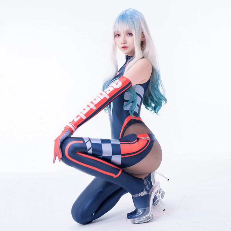 Anime Sci-fi Spandex Swimwear Racing Suit Wet Suit Race Queen Costume-12
