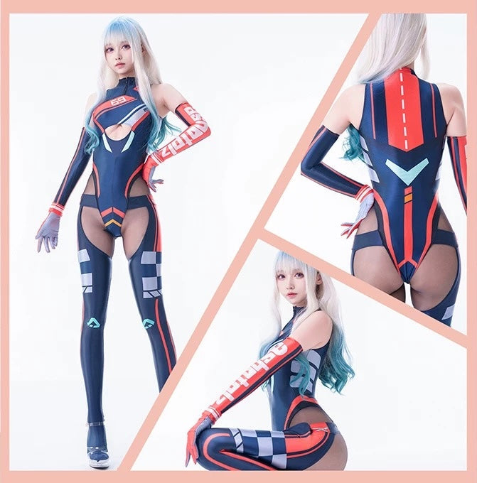 Anime Sci-fi Spandex Swimwear Racing Suit Wet Suit Race Queen Costume-15