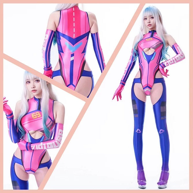 Anime Sci-fi Spandex Swimwear Racing Suit Wet Suit Race Queen Costume-16
