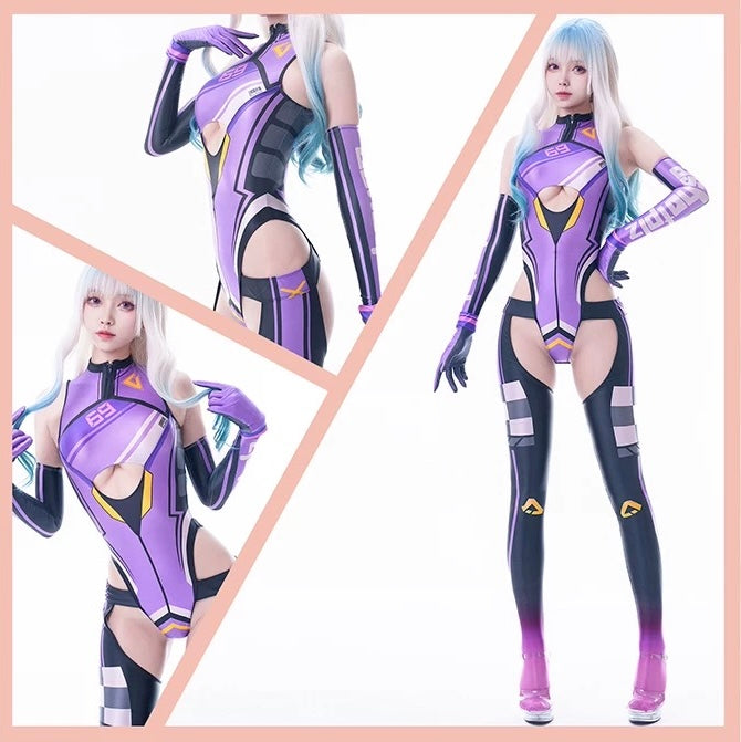 Anime Sci-fi Spandex Swimwear Racing Suit Wet Suit Race Queen Costume-18