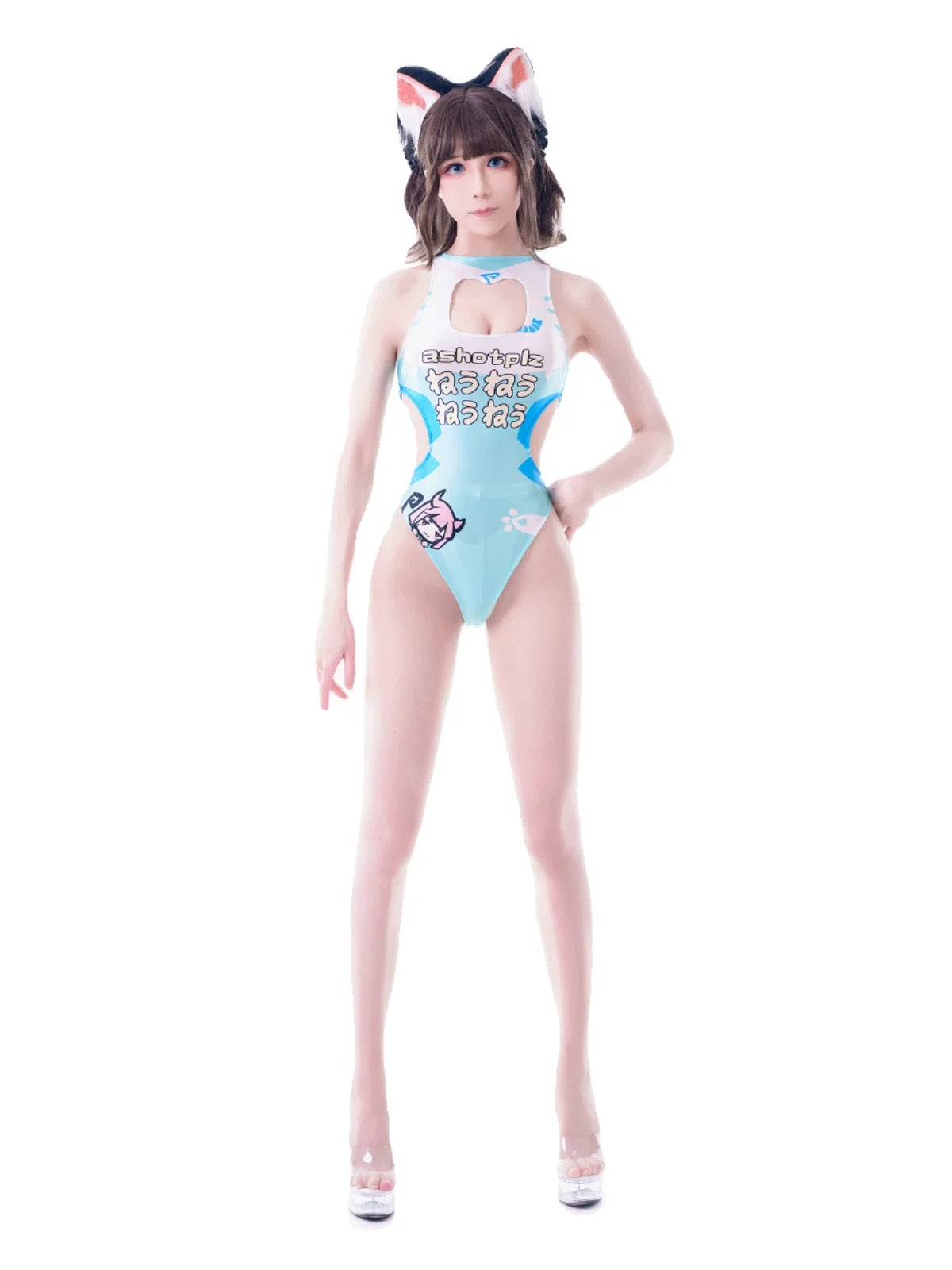 Japanese Anime Spandex Swimwear Racing Suit Wet Suit Race Queen Costume-4