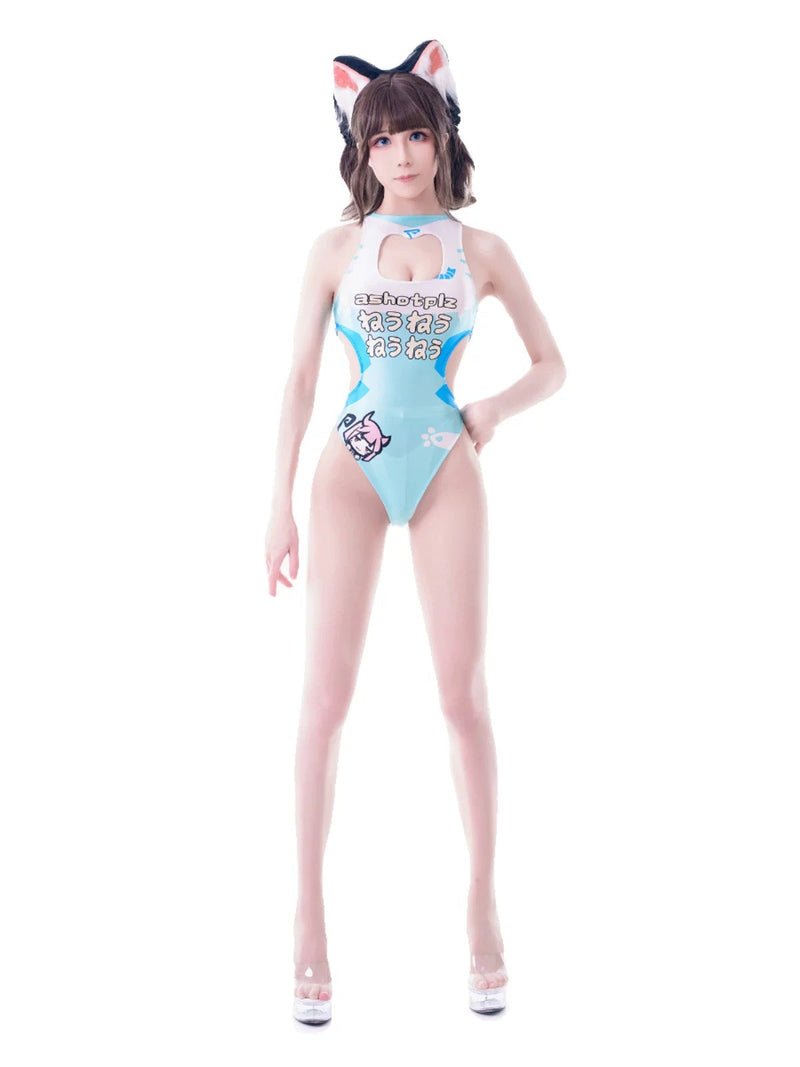 Japanese Anime Spandex Swimwear Racing Suit Wet Suit Race Queen Costume-4