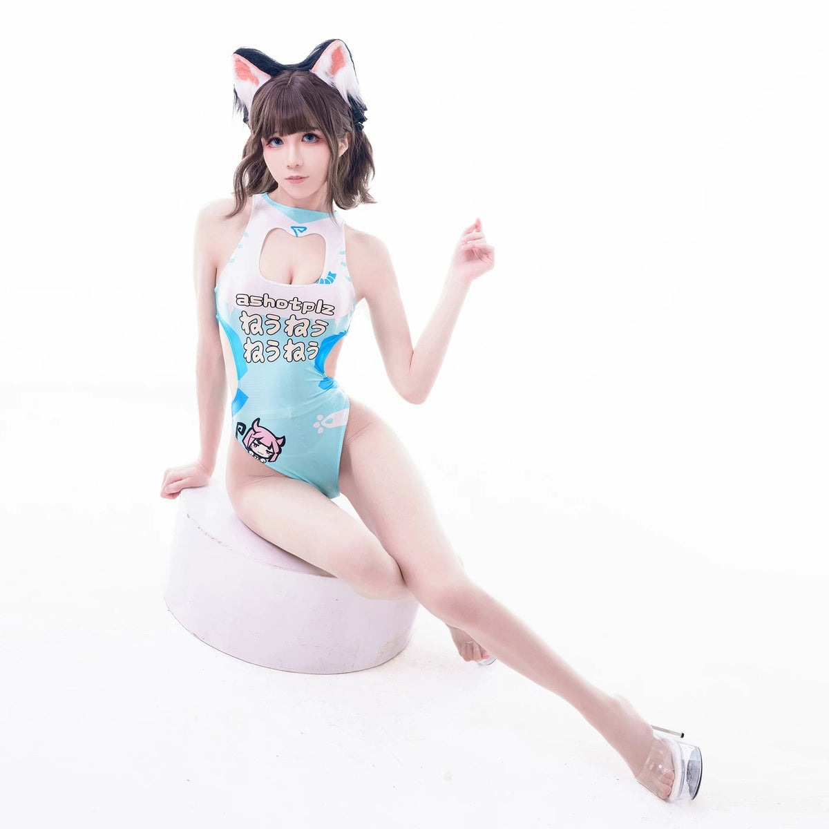 Japanese Anime Spandex Swimwear Racing Suit Wet Suit Race Queen Costume-5