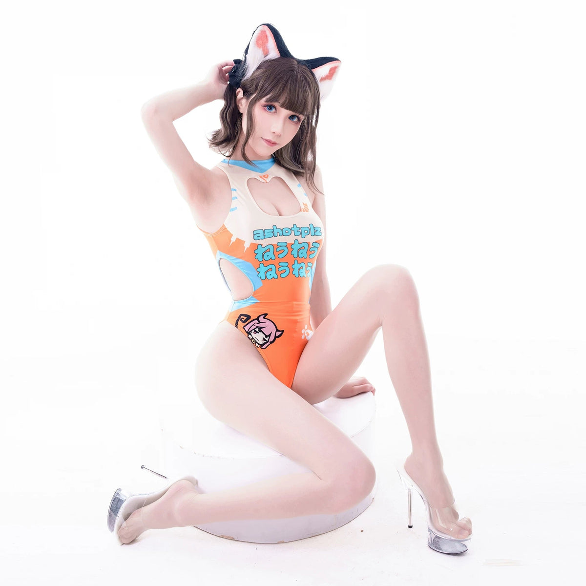 Japanese Anime Spandex Swimwear Racing Suit Wet Suit Race Queen Costume-6