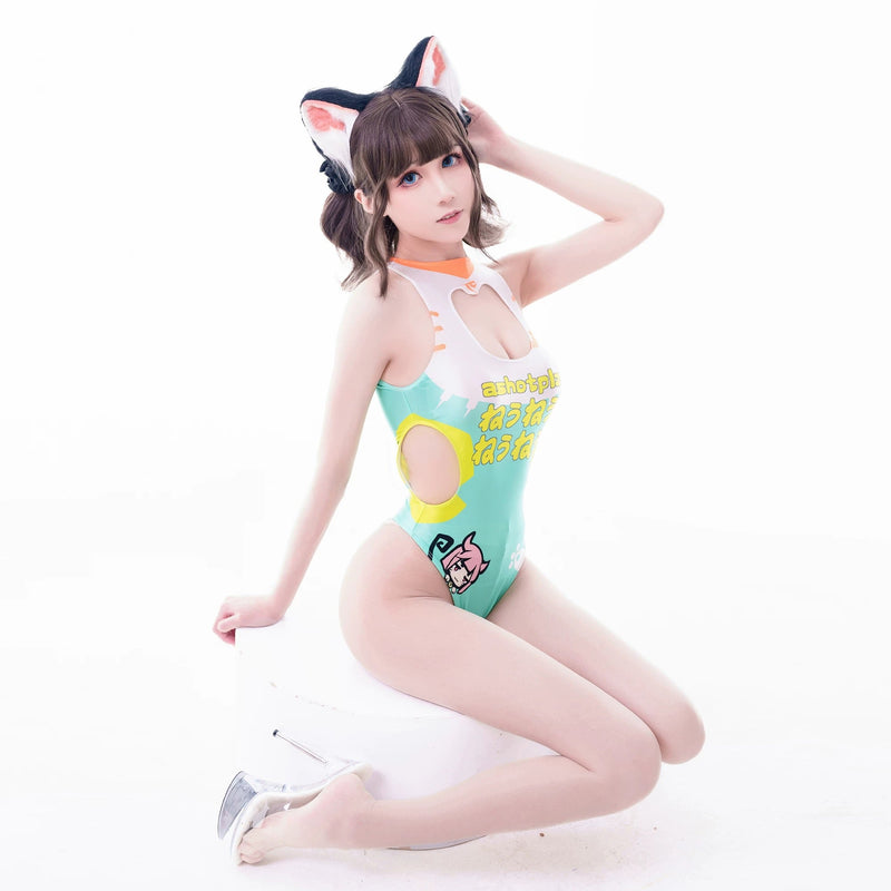Japanese Anime Spandex Swimwear Racing Suit Wet Suit Race Queen Costume-10