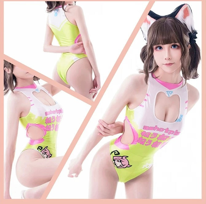 Japanese Anime Spandex Swimwear Racing Suit Wet Suit Race Queen Costume-13