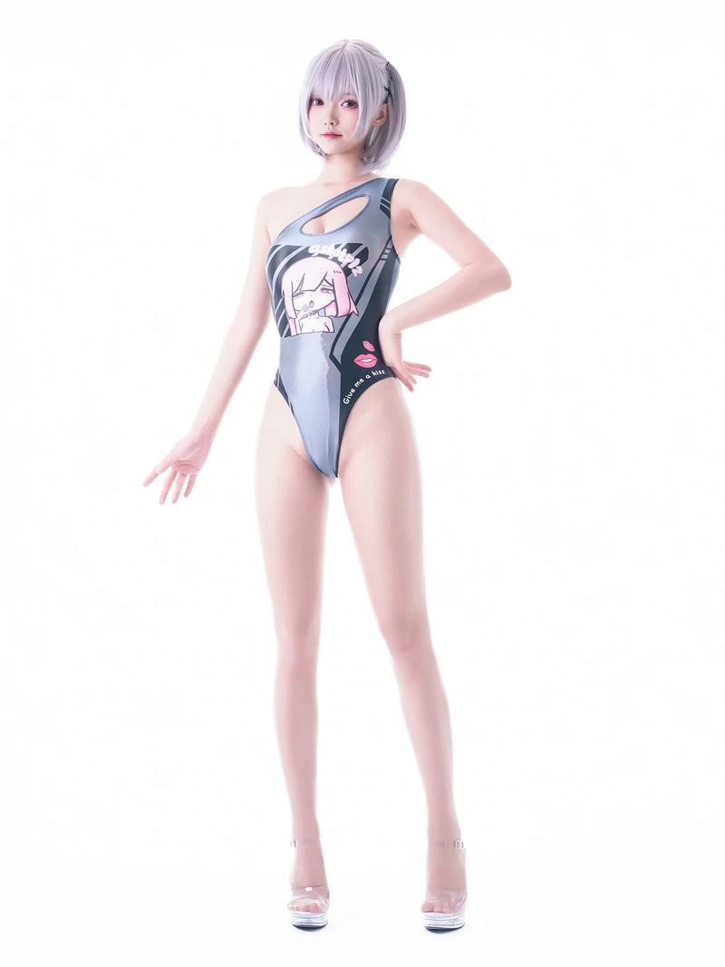 Japanese Anime Spandex Swimwear Racing Suit Wet Suit Race Queen Costume-6
