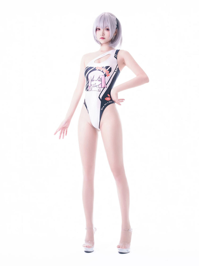 Japanese Anime Spandex Swimwear Racing Suit Wet Suit Race Queen Costume-8