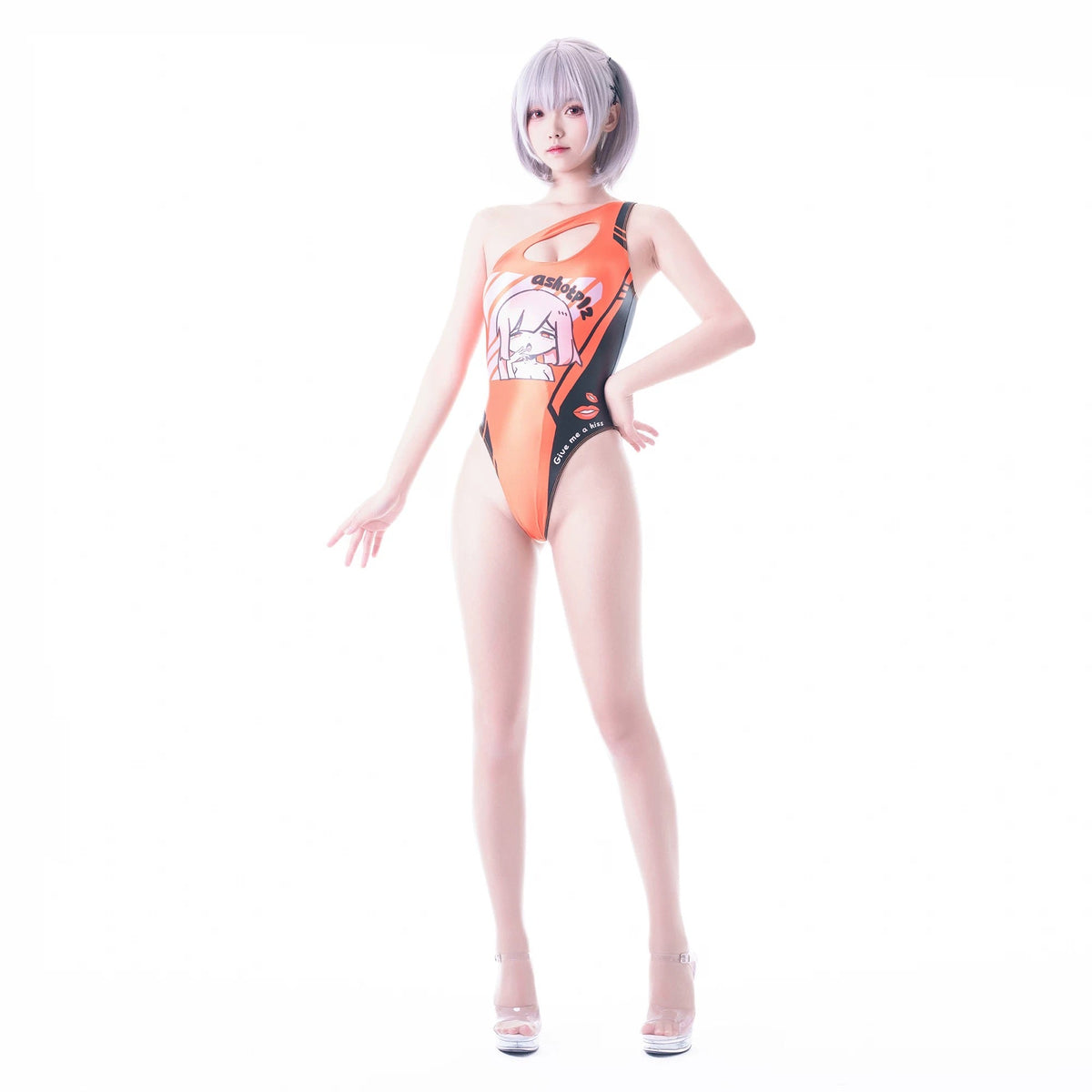 Japanese Anime Spandex Swimwear Racing Suit Wet Suit Race Queen Costume-10