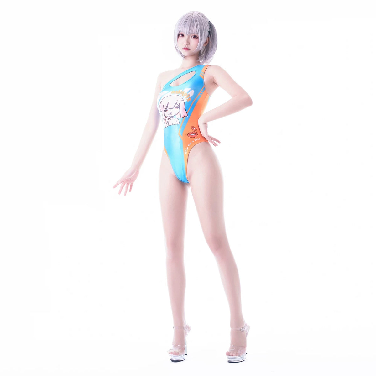 Japanese Anime Spandex Swimwear Racing Suit Wet Suit Race Queen Costume-11