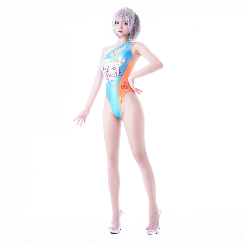 Japanese Anime Spandex Swimwear Racing Suit Wet Suit Race Queen Costume-11