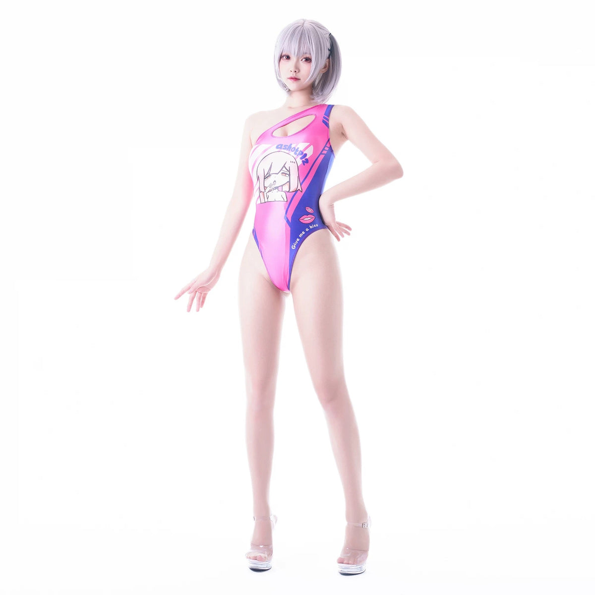 Japanese Anime Spandex Swimwear Racing Suit Wet Suit Race Queen Costume-12