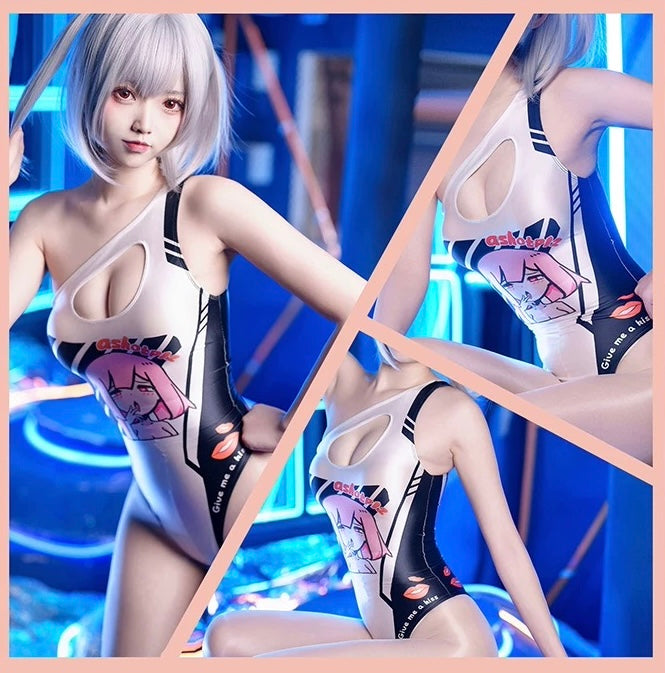 Japanese Anime Spandex Swimwear Racing Suit Wet Suit Race Queen Costume-13