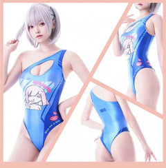 Japanese Anime Spandex Swimwear Racing Suit Wet Suit Race Queen Costume-15