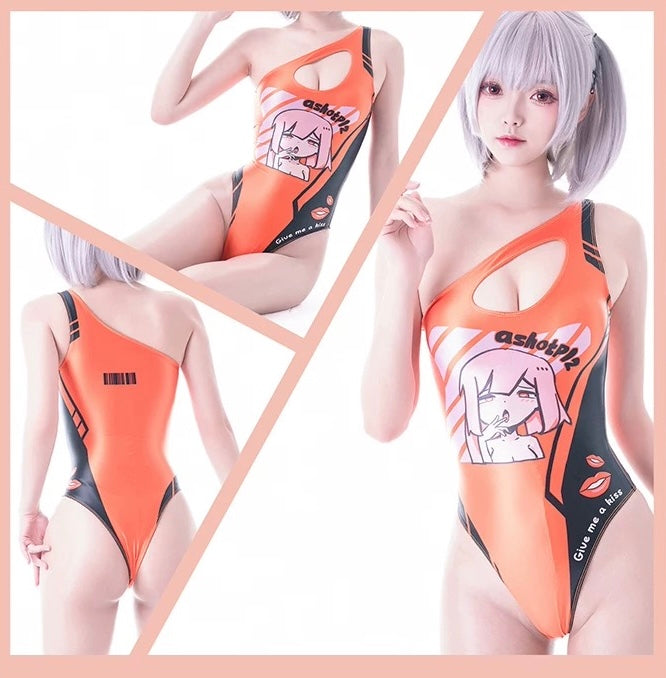 Japanese Anime Spandex Swimwear Racing Suit Wet Suit Race Queen Costume-18