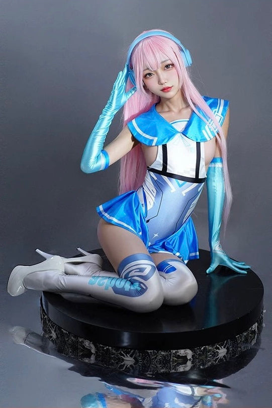 Japanese Anime Girl Spandex Swimwear Racing Suit Wet Suit Race Queen Costume-13