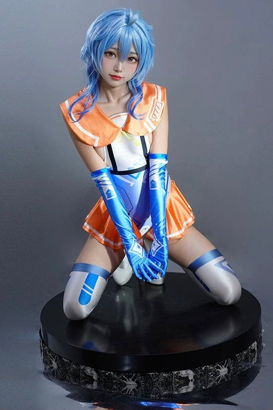 Japanese Anime Girl Spandex Swimwear Racing Suit Wet Suit Race Queen Costume-14