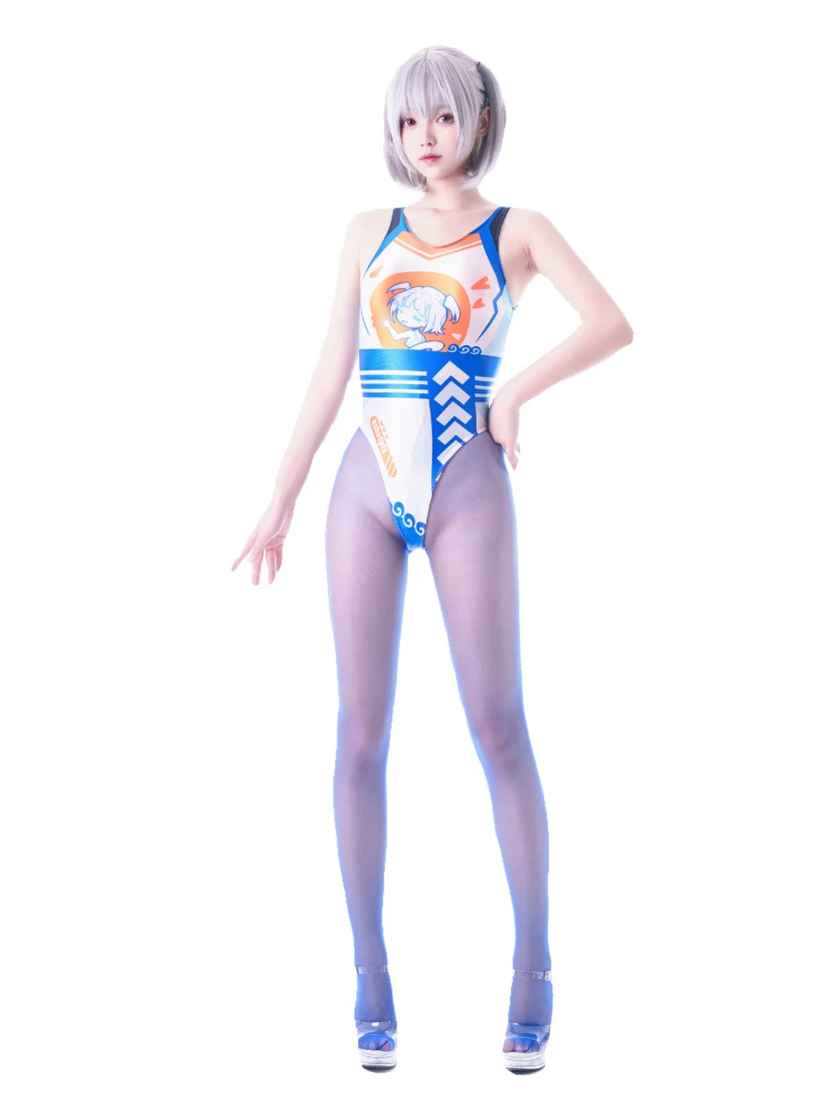 Japanese Anime Spandex Swimwear Racing Suit Wet Suit Race Queen Costume-7