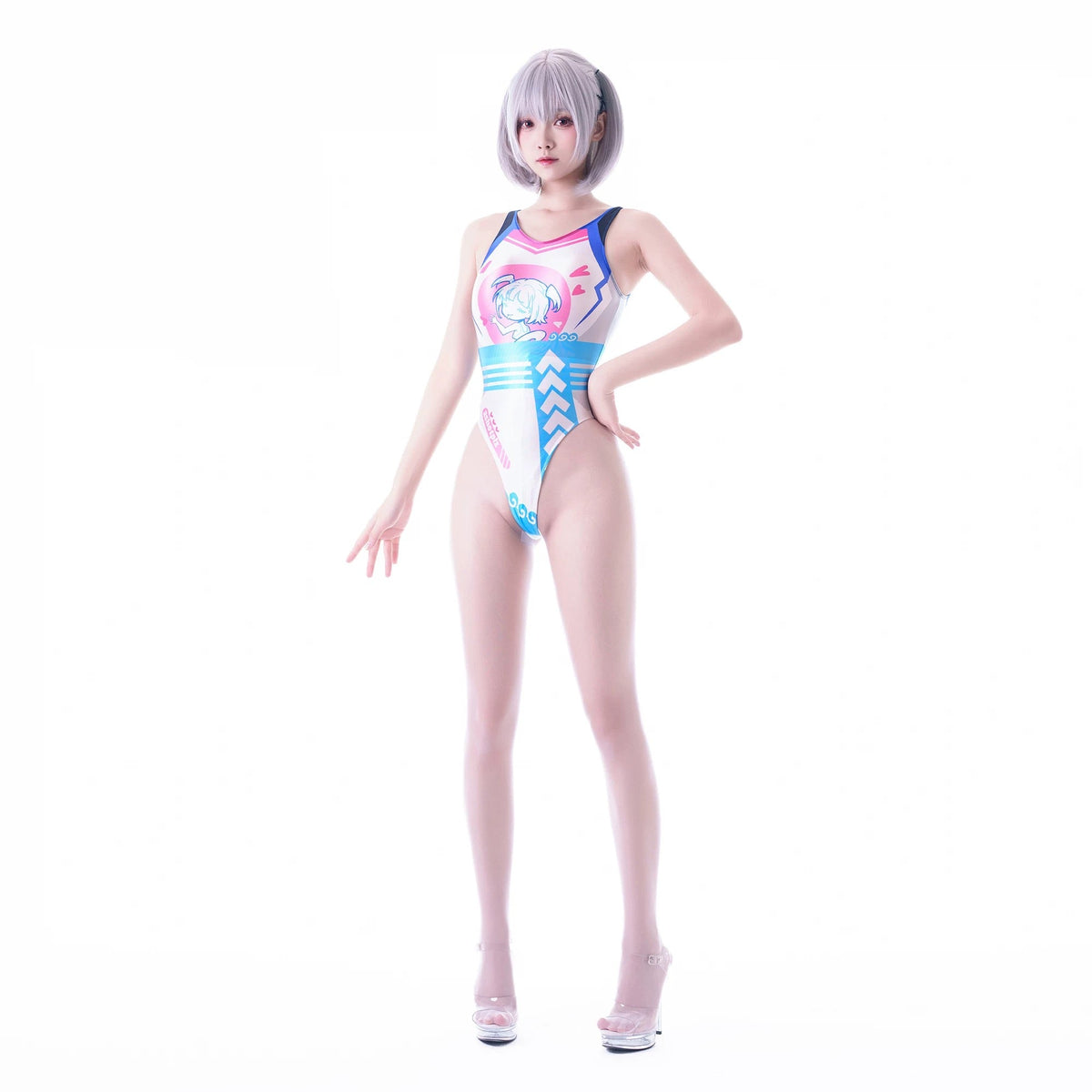 Japanese Anime Spandex Swimwear Racing Suit Wet Suit Race Queen Costume-10