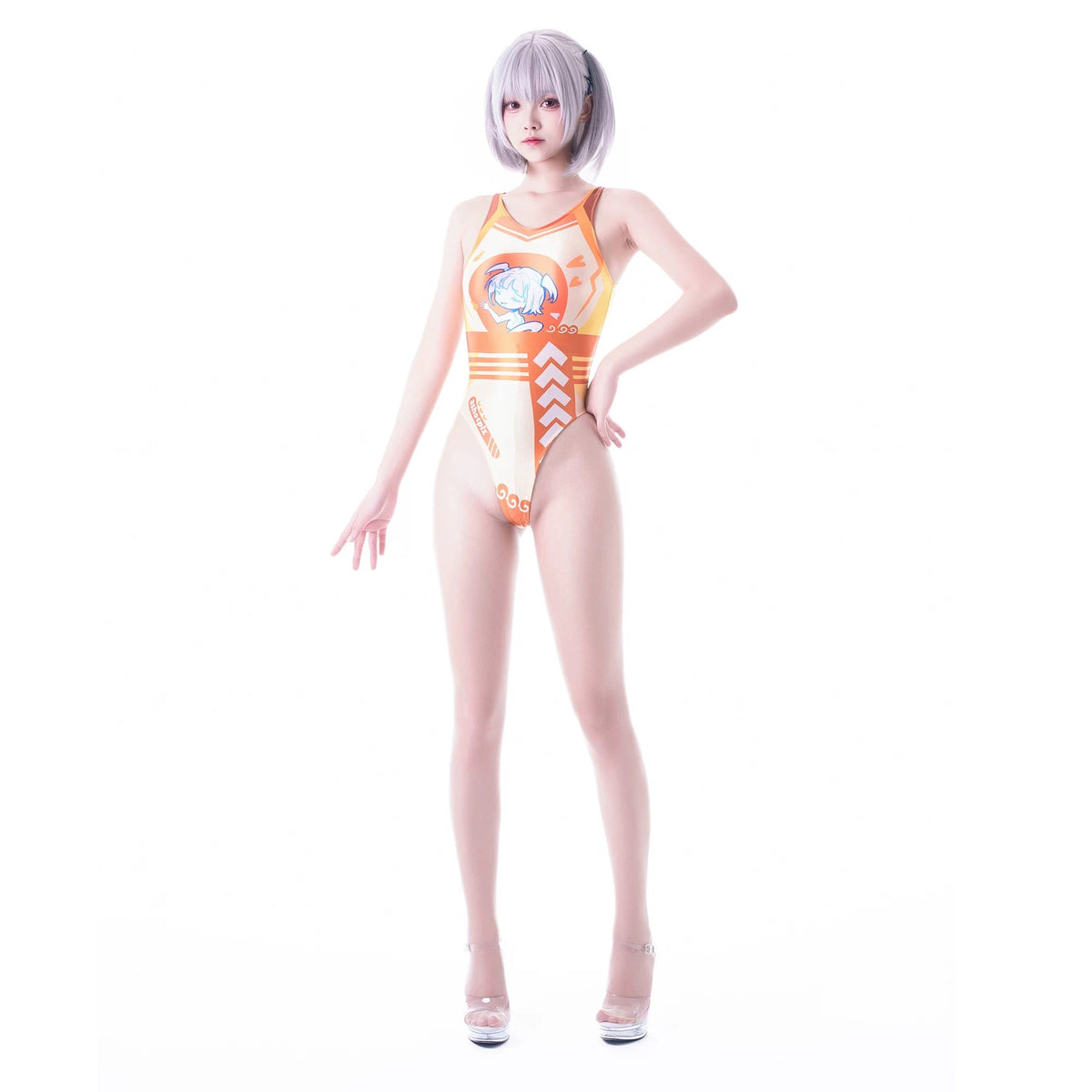Japanese Anime Spandex Swimwear Racing Suit Wet Suit Race Queen Costume-13