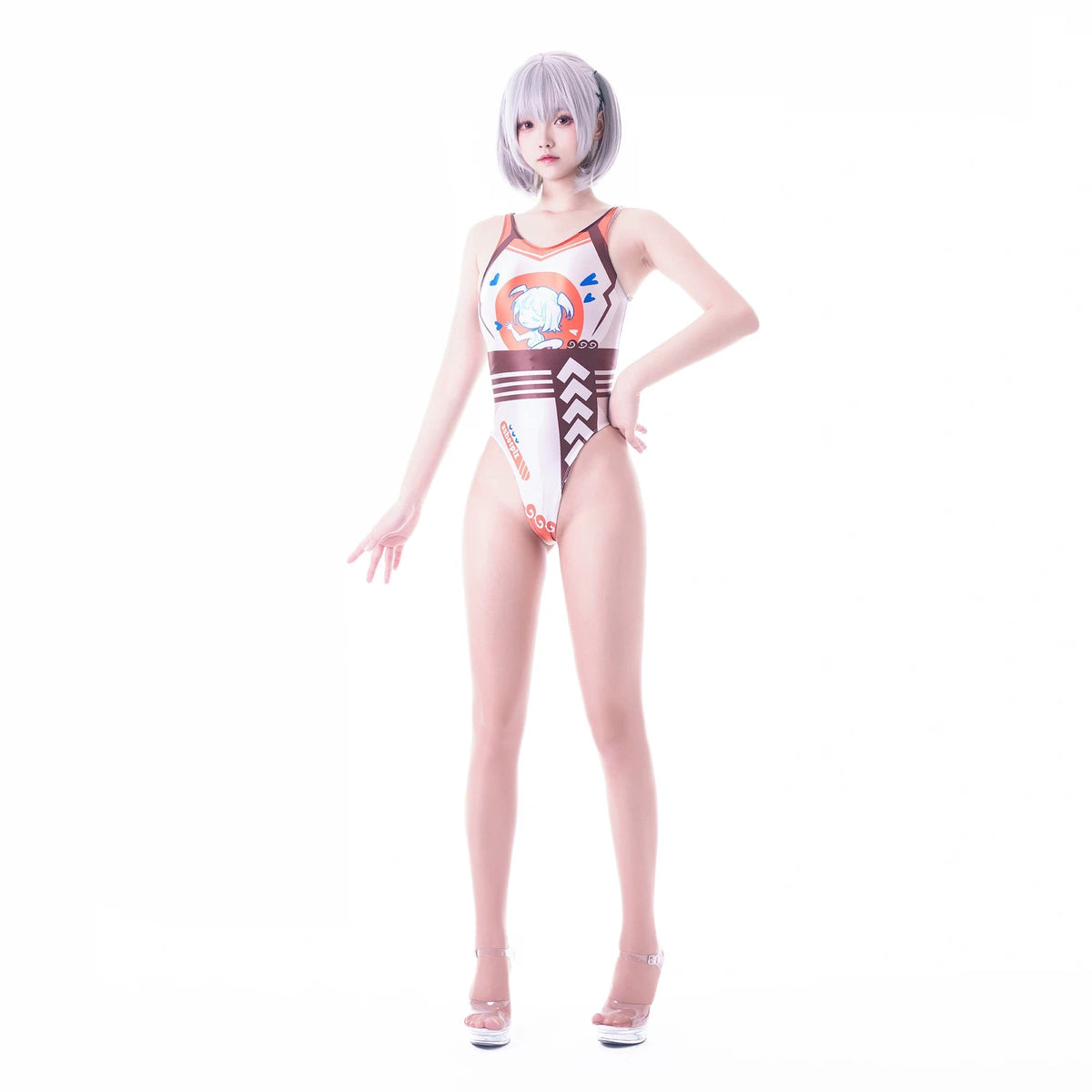 Japanese Anime Spandex Swimwear Racing Suit Wet Suit Race Queen Costume-16