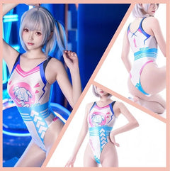 Japanese Anime Spandex Swimwear Racing Suit Wet Suit Race Queen Costume-11
