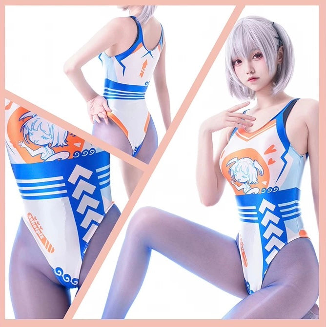 Japanese Anime Spandex Swimwear Racing Suit Wet Suit Race Queen Costume-8