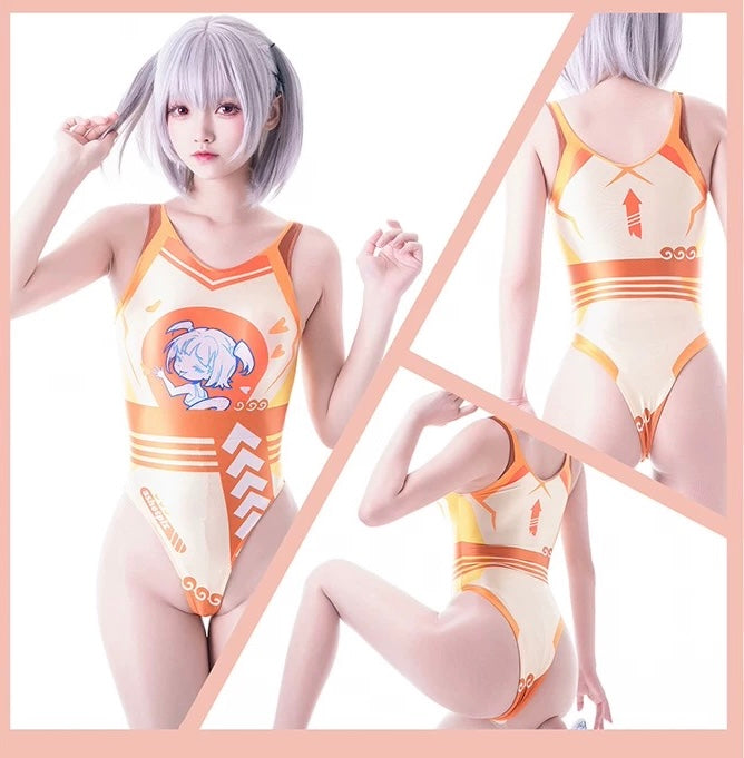 Japanese Anime Spandex Swimwear Racing Suit Wet Suit Race Queen Costume-14