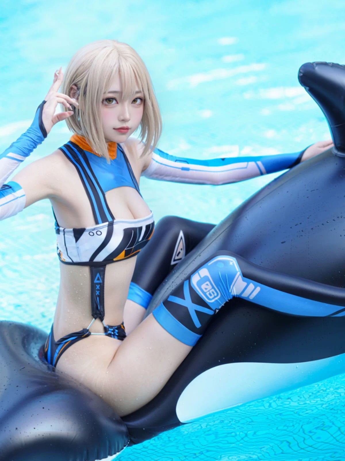 Anime Sci-fi Spandex Swimwear Racing Suit Wet Suit Race Queen Costume-2
