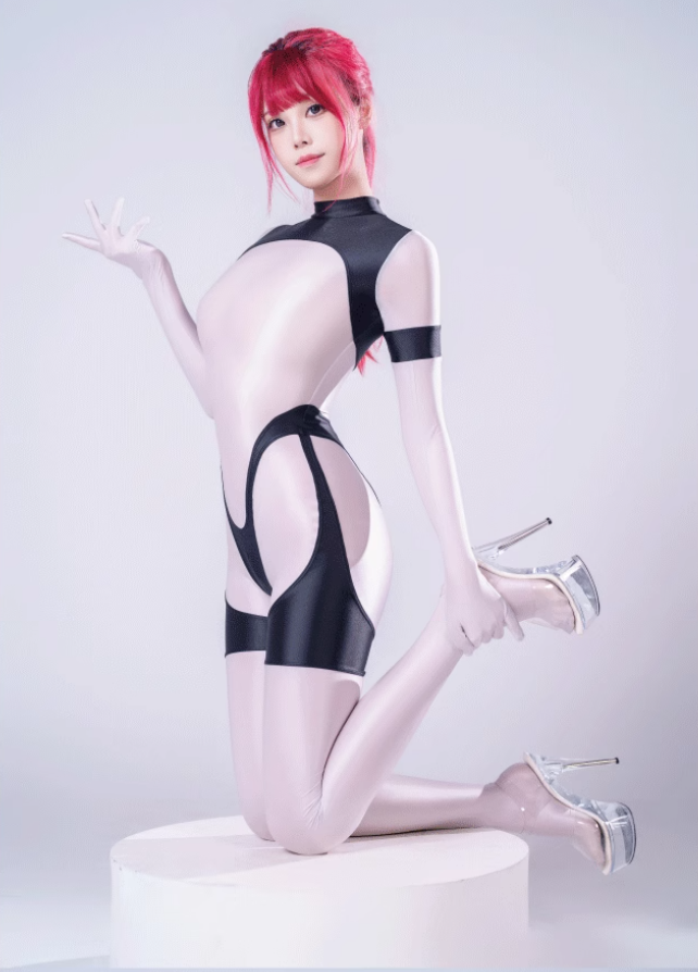 Anime Sci-fi Spandex Swimwear Racing Suit Full Bodysuit Zentai with Crotch Zipper-5
