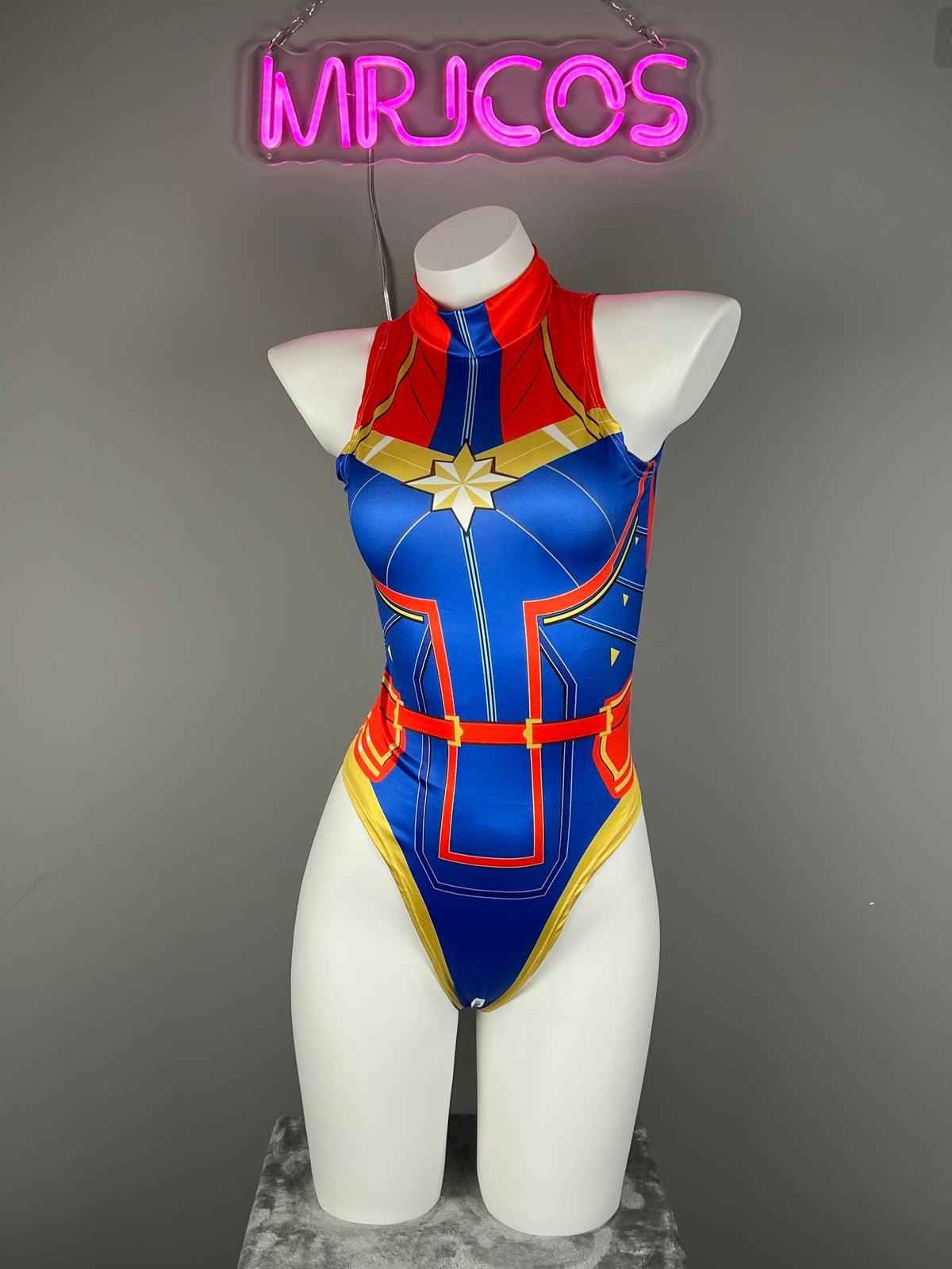Super Hero Crotchless Cosplay BodySuit Lingerie Costume-2