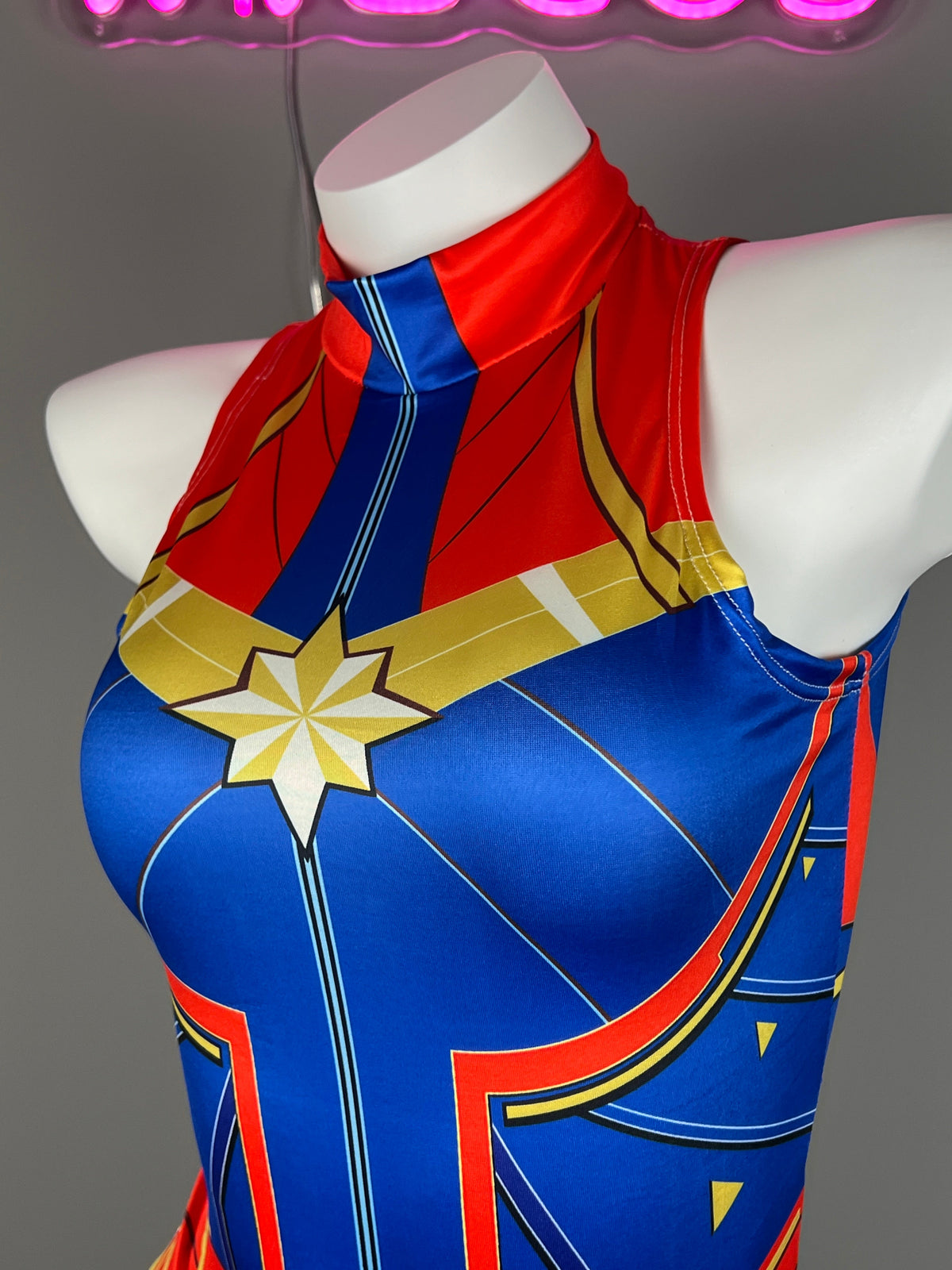 Super Hero Crotchless Cosplay BodySuit Lingerie Costume-4