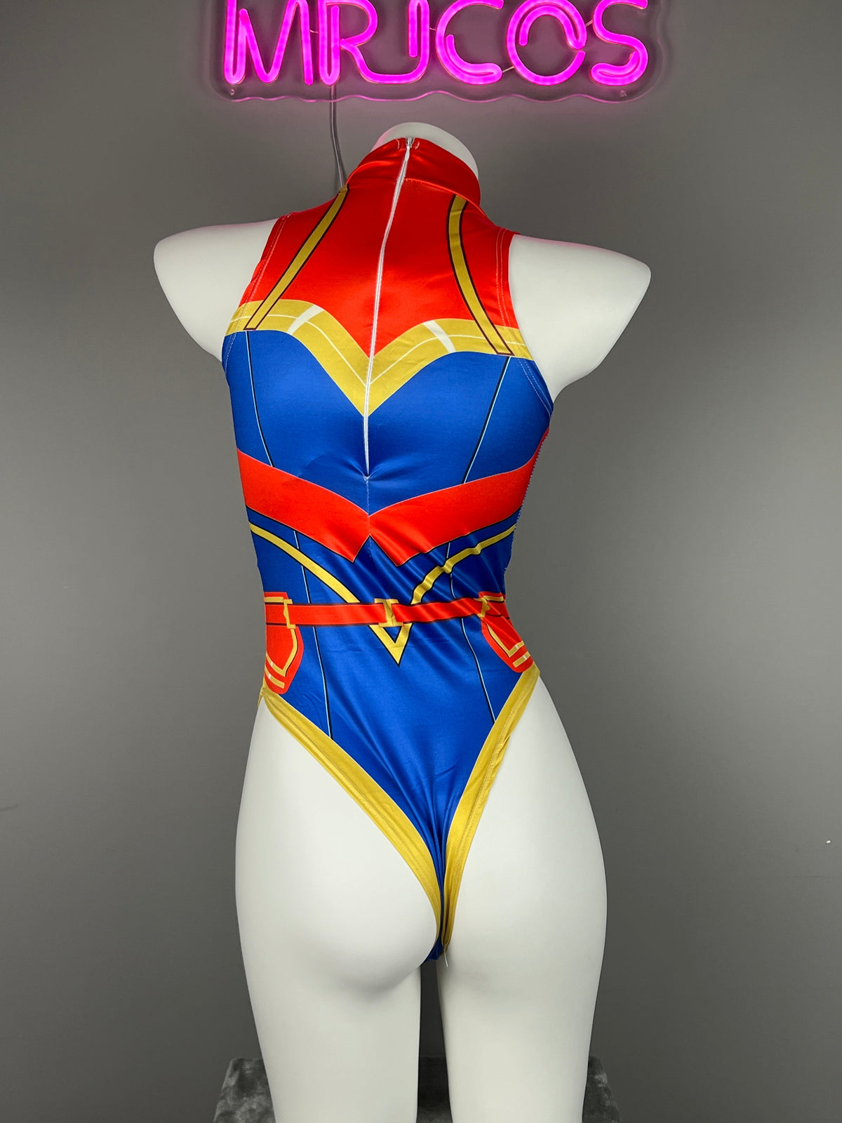 Super Hero Crotchless Cosplay BodySuit Lingerie Costume-3