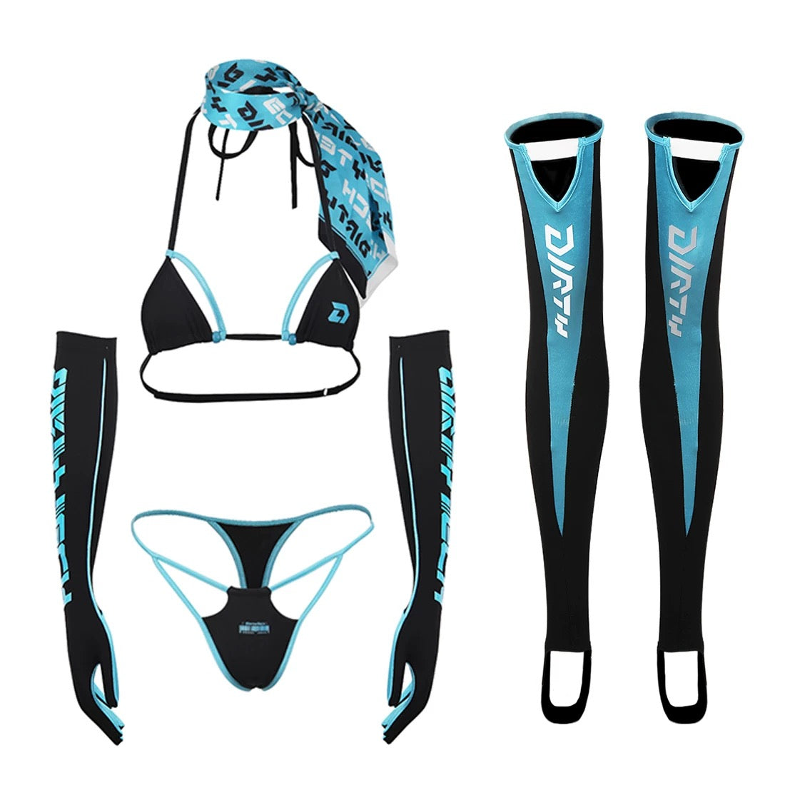 Anime Spandex Swimwear Sexy Bikini Race Queen Cosplay Set-7